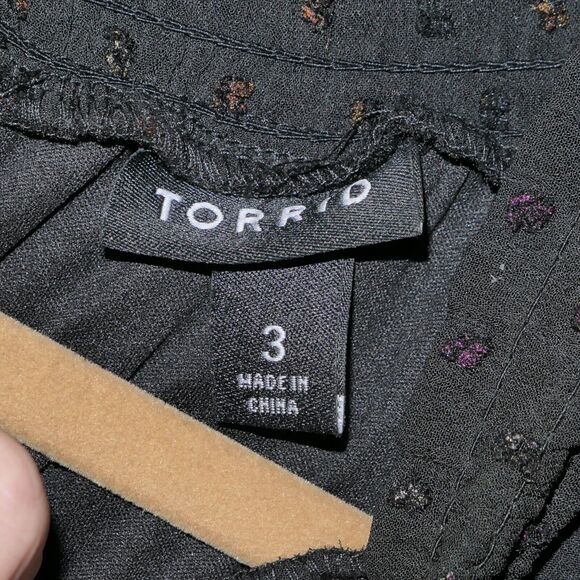 Torrid 3XL Long Sleeve Metallic Confetti Dots Dress Mockneck Fit Flare Feminine - Picture 8 of 12